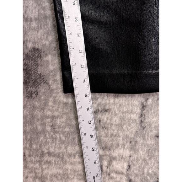 Aritzia Pants 4 Womens Babaton Command Cropped Black Vegan Leather Mid Rise - Picture 5 of 7